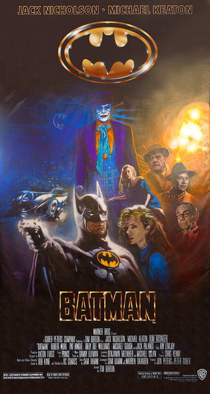 Tim Burton Batman 1989 Michael Keaton and Jack Nicholson Art Print by  Michael Andrew Law Cheuk Yui - Fine Art America