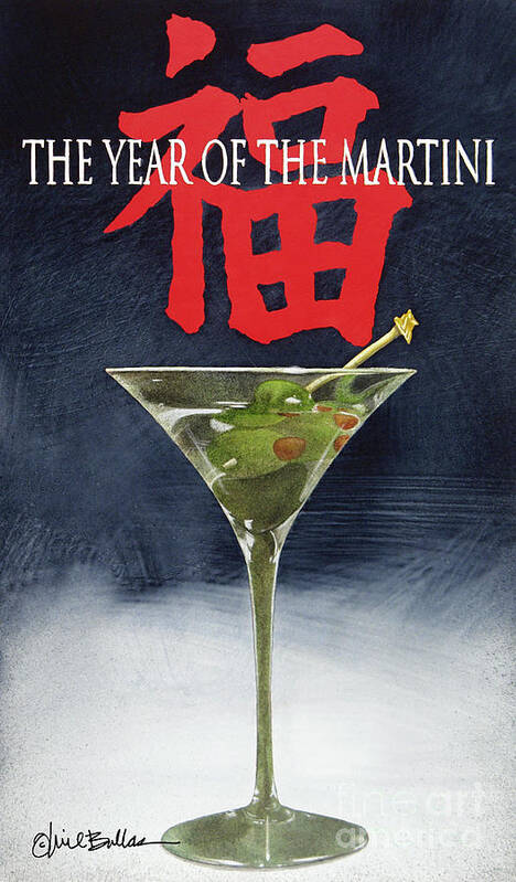 Bar Art Art Print featuring the painting Year of the Martini... by Will Bullas