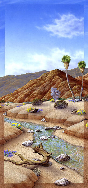 Desert Art Print featuring the painting Desert Vista #2 #2 by Snake Jagger