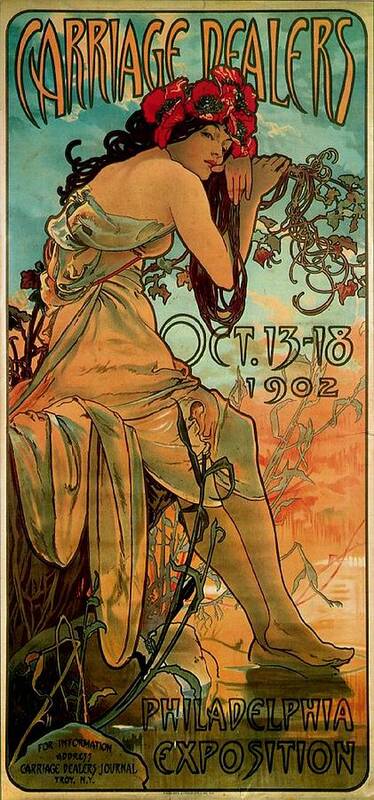Mucha Art Print featuring the painting Carriage Dealers by Alphonse Marie Mucha