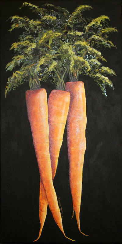 Kitchen Art Print featuring the painting Carrots by Donna Tucker