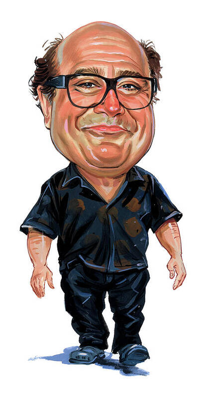 #faaAdWordsBest Art Print featuring the painting Danny DeVito by Art 