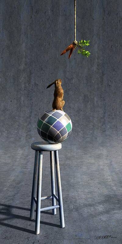 Rabbit Art Print featuring the digital art Equilibrium II by Cynthia Decker