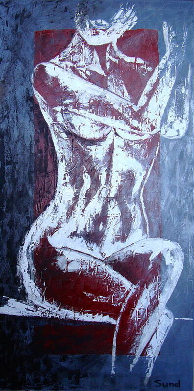 Nude Art Print featuring the painting Getting ready by Sunel De Lange