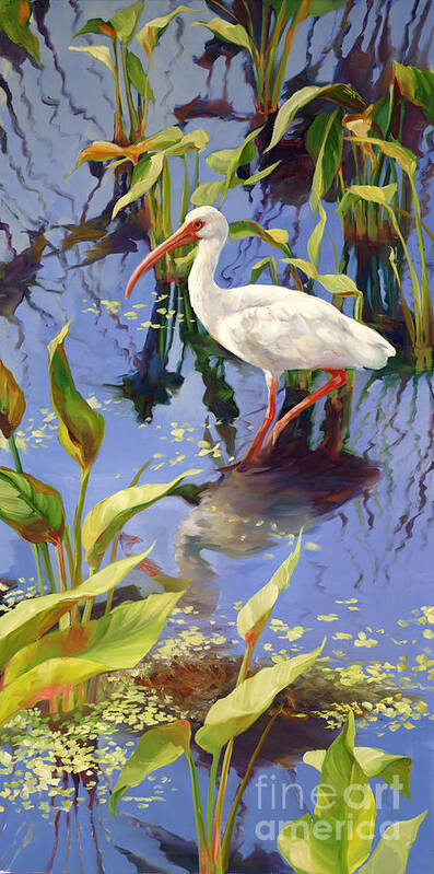 Spoon Bill Art Print featuring the painting Ibis Deux by Laurie Snow Hein