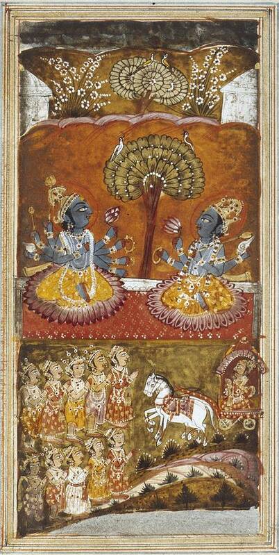 Vertical Art Print featuring the photograph Illustration Of The Bhagavata Purana by Everett