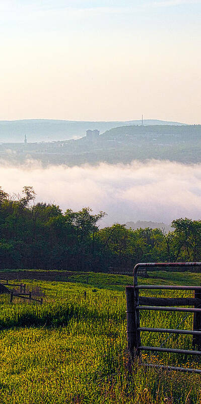 Fog Art Print featuring the photograph Ithaca College Across the Valley by Monroe Payne
