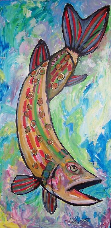 Muskie Art Print featuring the painting Muskie by Krista Ouellette
