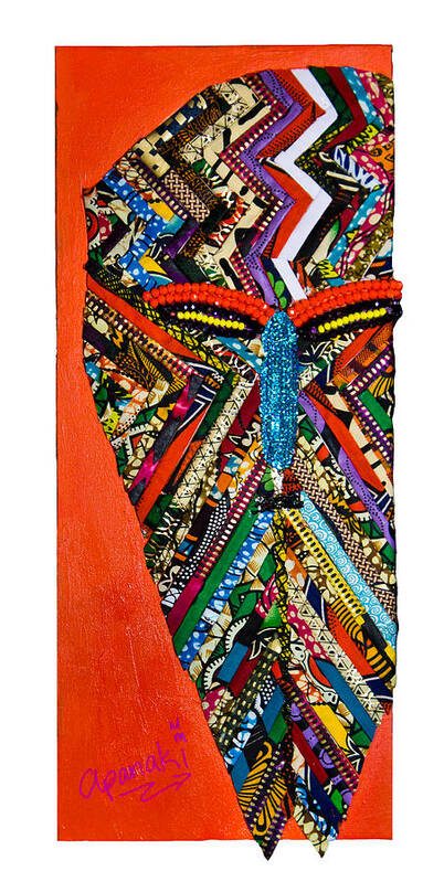Tribal Art Print featuring the tapestry - textile Quilted Warrior by Apanaki Temitayo M