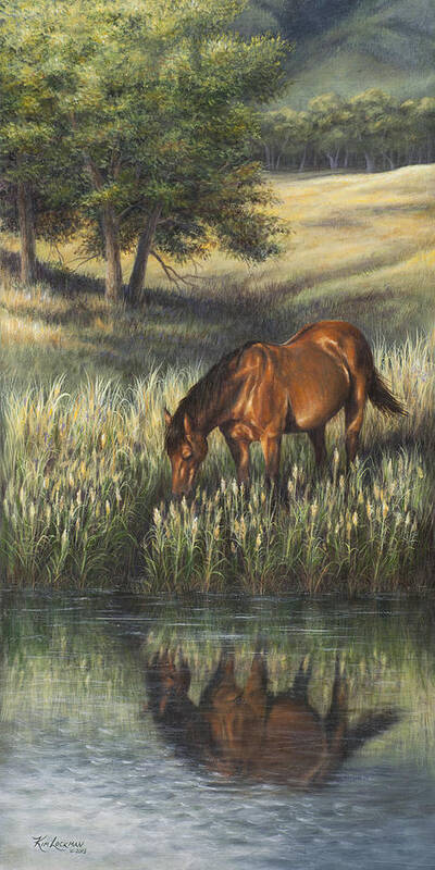 Horse Art Print featuring the painting Reflections by Kim Lockman