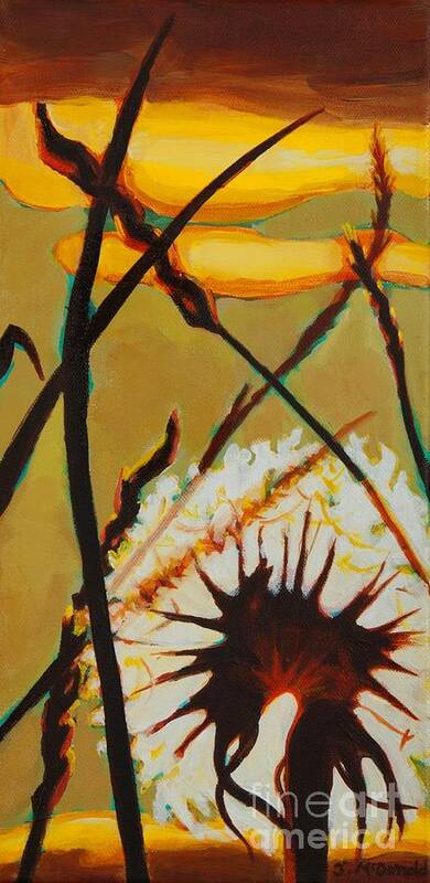 Dandelion Art Print featuring the painting Serenity of Light by Janet McDonald