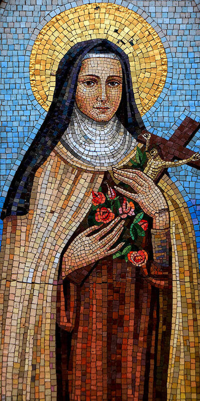 Mosaic Art Print featuring the photograph St. Theresa Mosaic by Andrew Fare