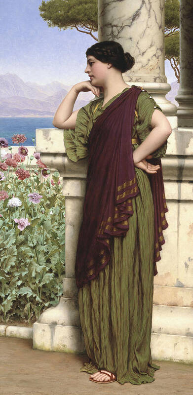 Tender Thoughts Art Print featuring the painting Tender Thoughts by John William Godward
