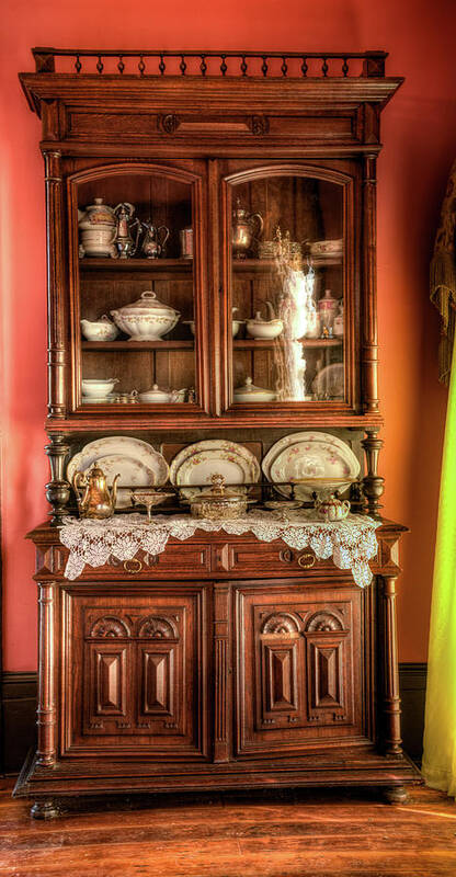 18th Art Print featuring the photograph 18th Century Display China Cabinet by Douglas Barnett