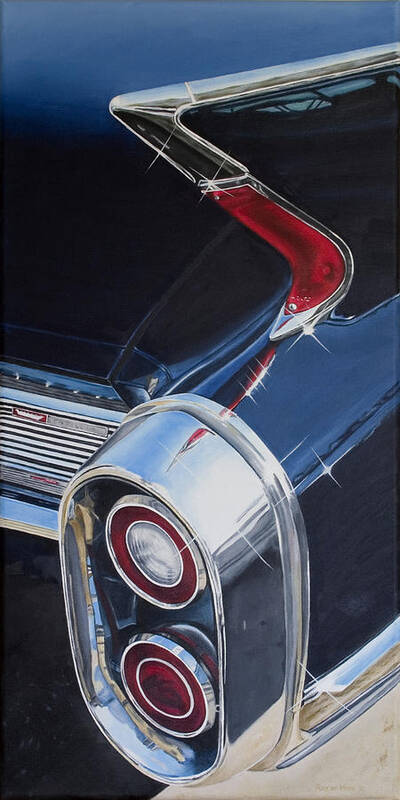 Cadillac Art Print featuring the painting 60 Cadillac Coupe de Ville by Rob De Vries