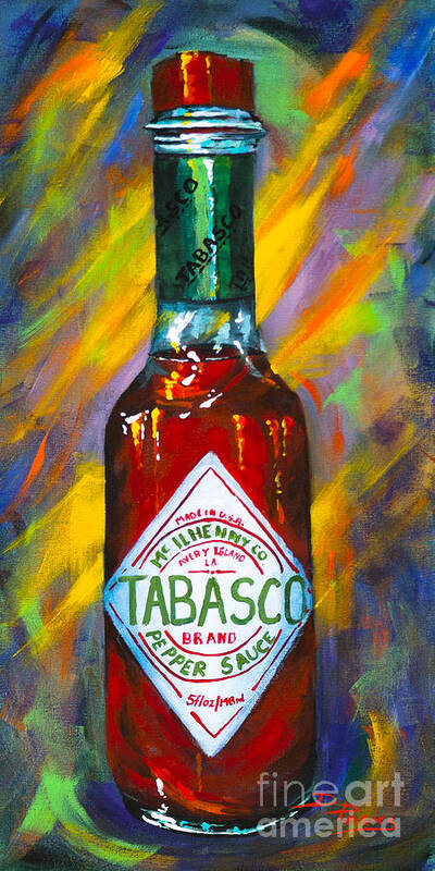  Louisiana Hot Sauce Art Print featuring the painting Awesome Sauce - Tabasco by Dianne Parks