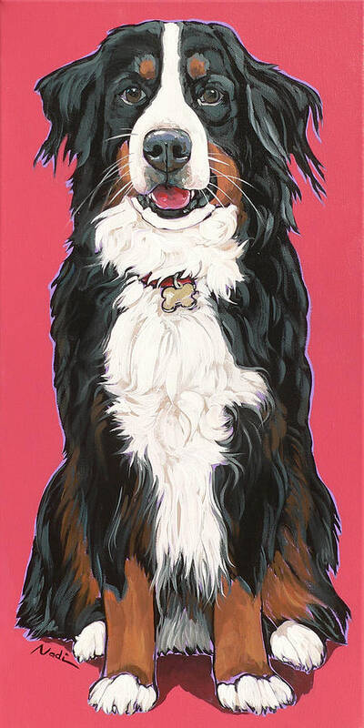 Bernese Mountain Dog Art Print featuring the painting bernese Mountain Dog Beau by Nadi Spencer