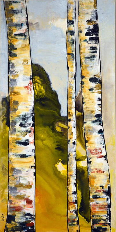 Abstract Art Print featuring the painting Birch 1 by Heather Lovat-Fraser