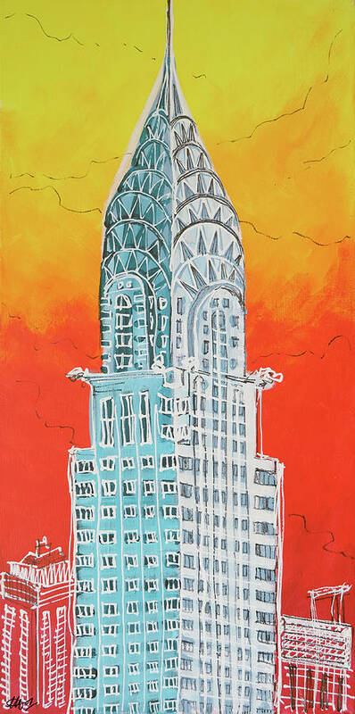 New York Art Print featuring the painting Chrysler by Laura Hol Art