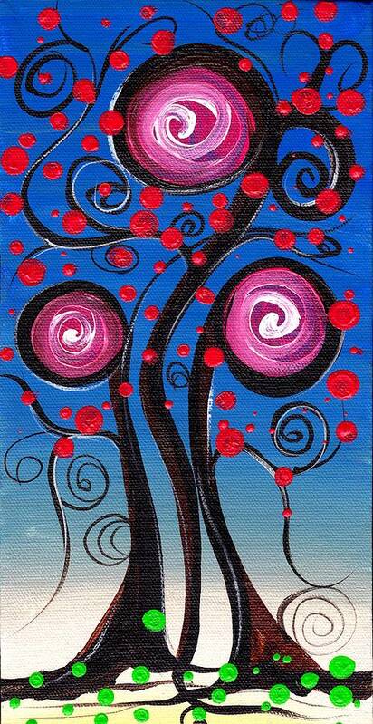 Abril Andrade Griffith Art Print featuring the painting Fantasy Tree by Abril Andrade