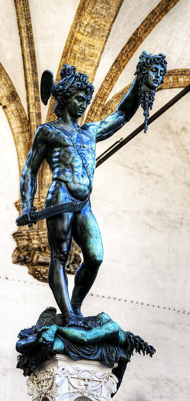 Perseus And Medusa Art Print featuring the photograph Florence - Perseus in the Loggia - side view short by Weston Westmoreland