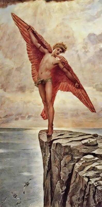 William Blake Richmond Art Print featuring the painting Icarus by Richmond by William Blake Richmond