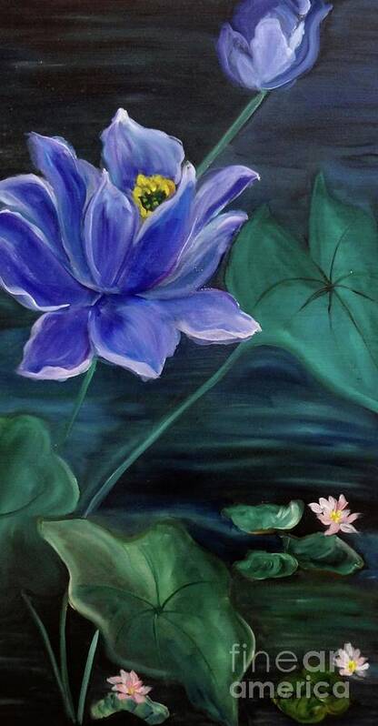 Lotus Blossom Art Print featuring the painting Lotus by Jenny Lee