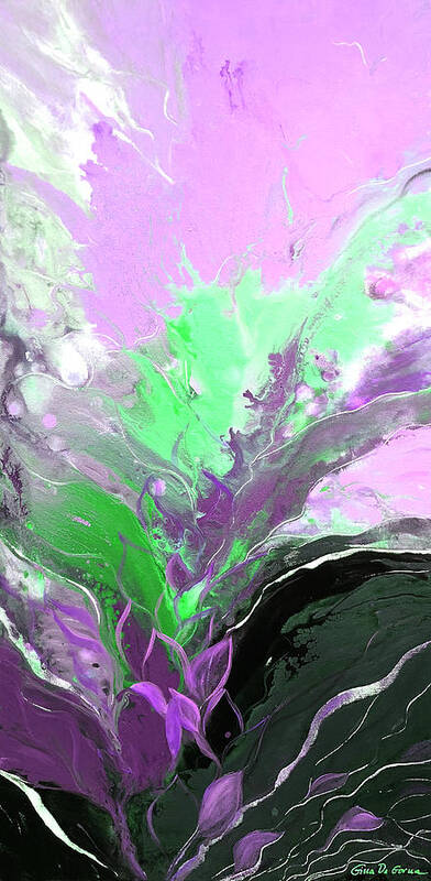 Abstract Art Print featuring the painting Pink Splash by Gina De Gorna