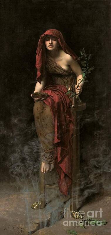 Portrait Art Print featuring the painting Priestess of Delphi by John Collier
