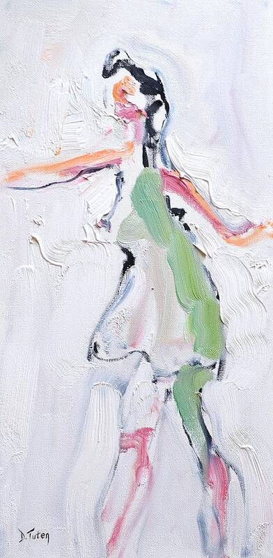 Dance Art Print featuring the painting Rebekah's Dance Series 2 Pose 1 by Donna Tuten