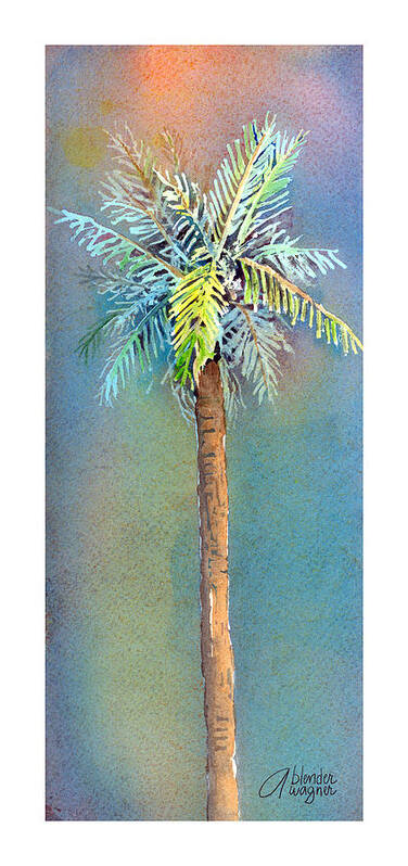 Palm Art Print featuring the painting Simple Palm Tree by Arline Wagner