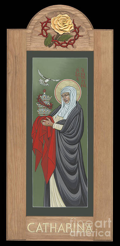 St Catherine Of Siena: Guardian Of The Papacy Art Print featuring the painting St Catherine of Siena with frame by William Hart McNichols