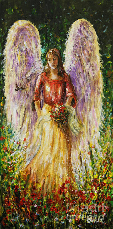 Summer Angel Art Print featuring the painting Summer Angel by Dariusz Orszulik
