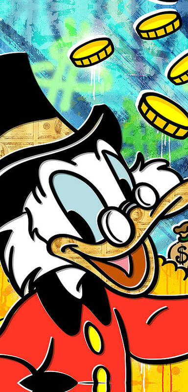 Retro Art Print featuring the digital art The Money Duck by Canvas Cultures