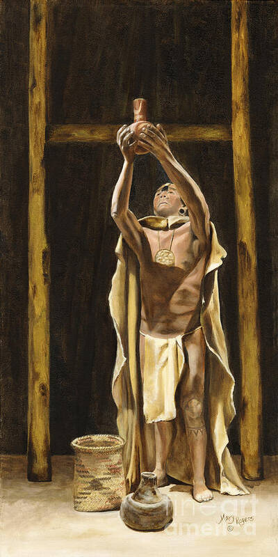 Sepia Art Print featuring the painting The Offering by Mary Rogers