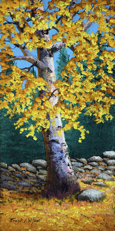 Birches Art Print featuring the painting The Old Birch by Frank Wilson