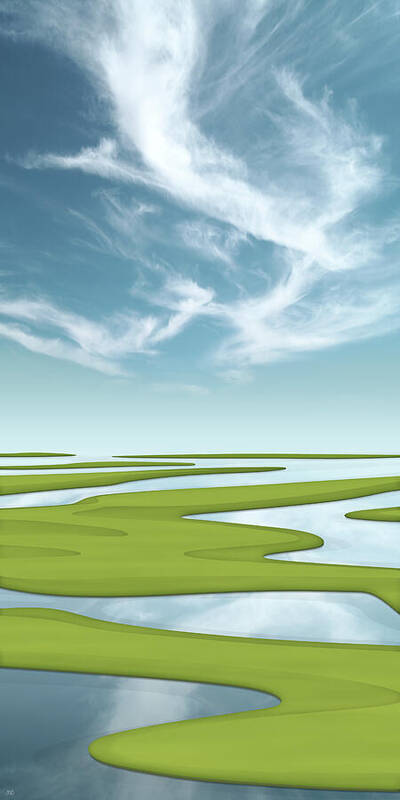 Wetland Art Print featuring the digital art As above so below by Moira Risen