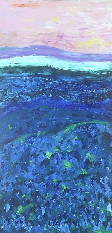 #hyacinthpaul #hyacinthpaulart #acrylicpainting #painting #artist Art Print featuring the painting Blue Bonnets of Texas - Study by Hyacinth Paul