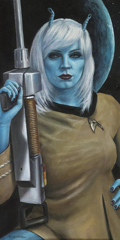 Star Trek Art Print featuring the painting Nicole Chauvet as CDR Unara Ivos by Kim Lockman