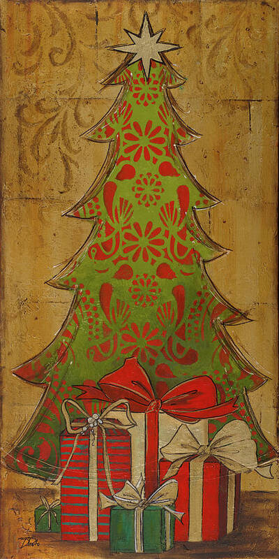Holiday Art Print featuring the painting Christmas Tree I by Patricia Pinto