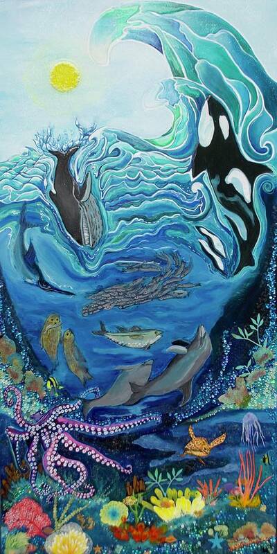 Ocean Art Print featuring the painting Deep Sea Treasures by Patricia Arroyo