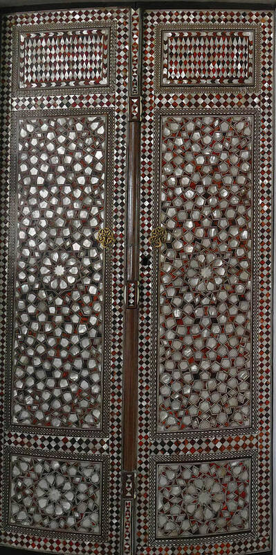 Arabic Art Print featuring the photograph Doors with mother of pearl in the Harem by Steve Estvanik