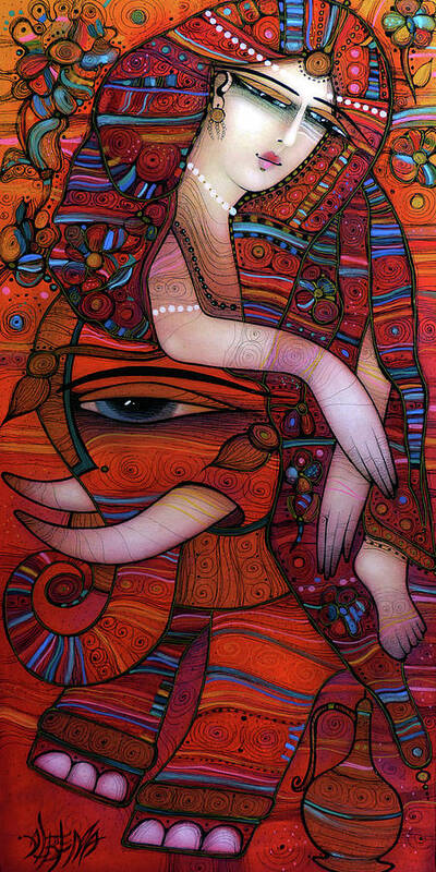 Albena Art Print featuring the painting Indian dreams by Albena Vatcheva