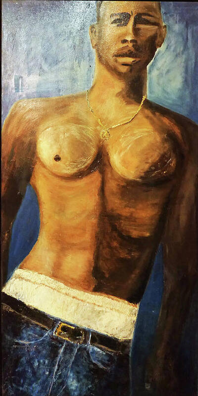  Art Print featuring the painting No Shirt by Sylvan Rogers