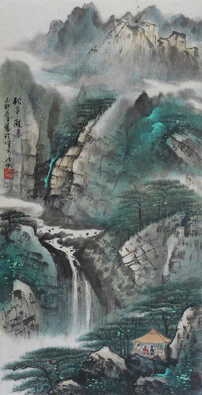 Chinese Watercolor Art Print featuring the painting The Four Seasons Version 1 - Summer by Jenny Sanders