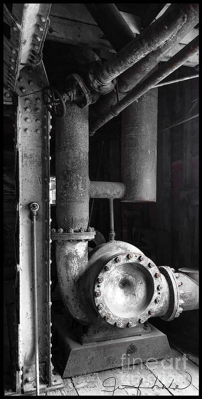 Pipes Art Print featuring the photograph The Gears of the Dredge by Jennifer Lake