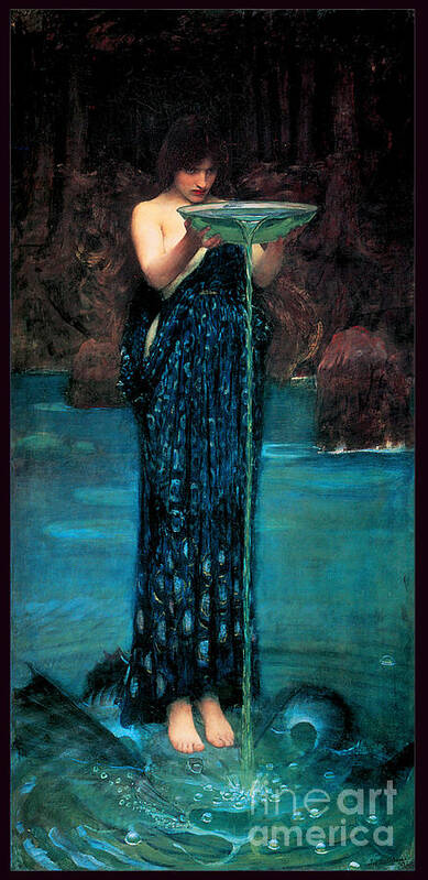 Circe Art Print featuring the painting Circe Invidiosa 1892 #1 by John William Waterhouse