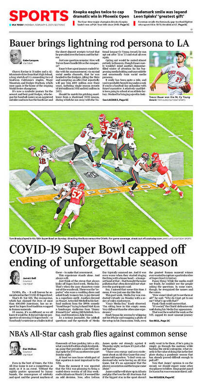 2021 Buccaneers Vs. Chiefs Usa Today Sports Section Front Art Print