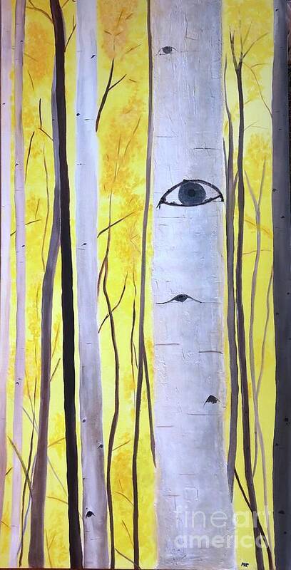 Aspens Art Print featuring the mixed media A Stand of Aspen by Kate Conaboy
