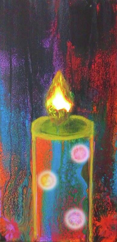 Candle Art Print featuring the mixed media Candle In The Rain by Anna Adams